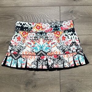 Sofibella‎ 12” Floral Print Fringe Ruffle Tennis Skirt Size Small